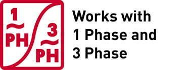 Works with 1 Phase and 3 Phase